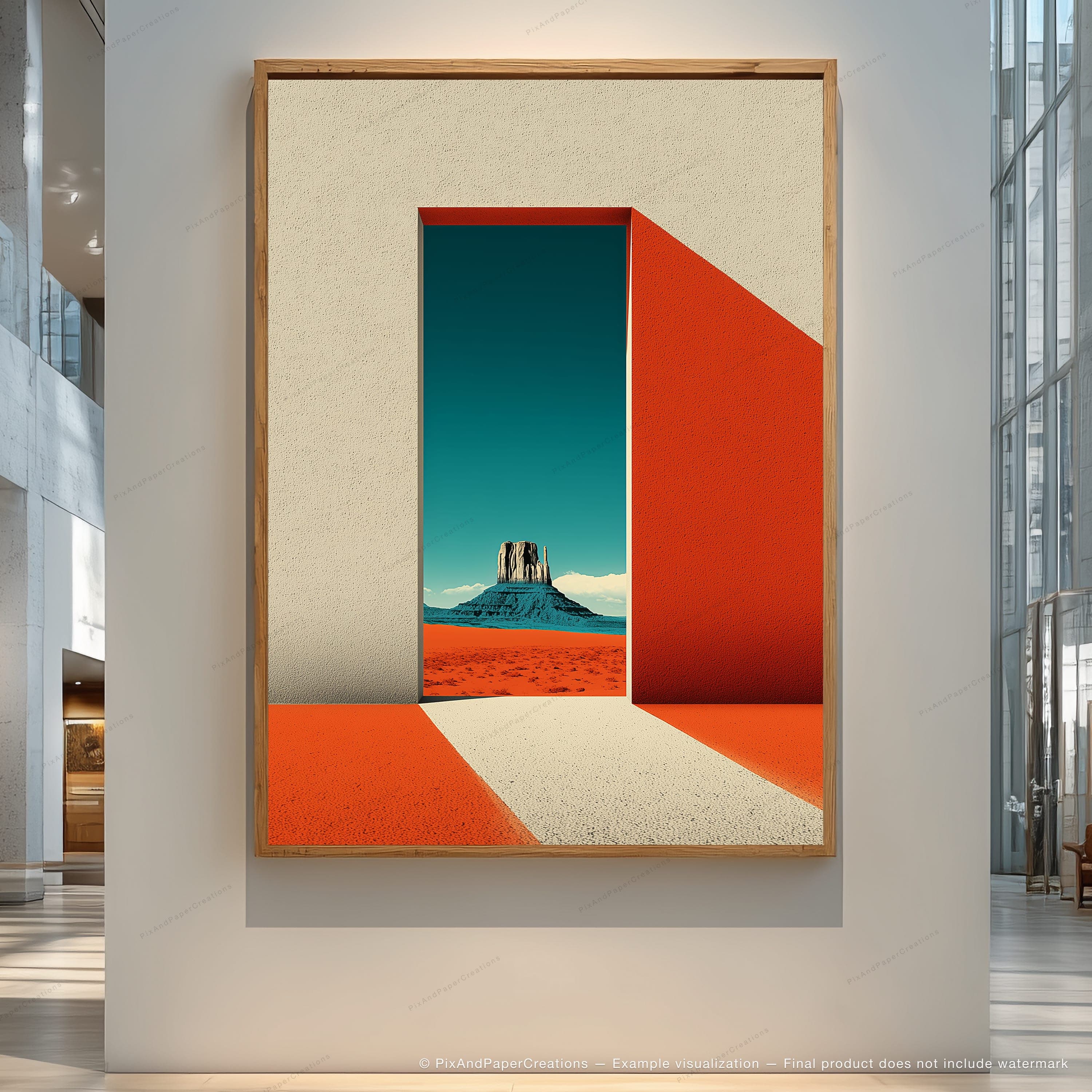 Courtyard Window — Distant Mesa